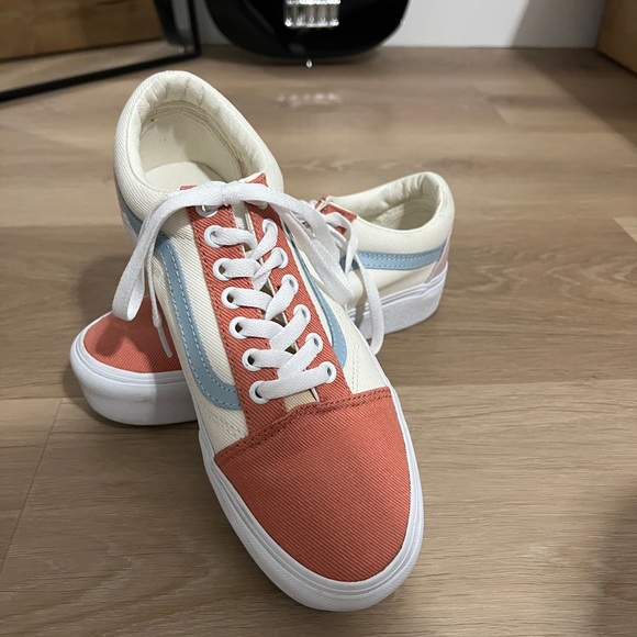 Vans Orange and Blue Women's Sneakers - Picture 5 of 5